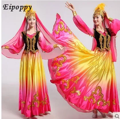 

Xinjiang Costumes National Costume Opening Swing Skirt Uygur Dance Wear Women's Dance Skirt Square Costume