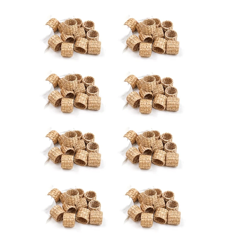 96Pcs Napkin Rings,Water Hyacinth Napkin Holder Rings - Rustic Napkin Rings For Birthday Party, Dinner Table Decoration