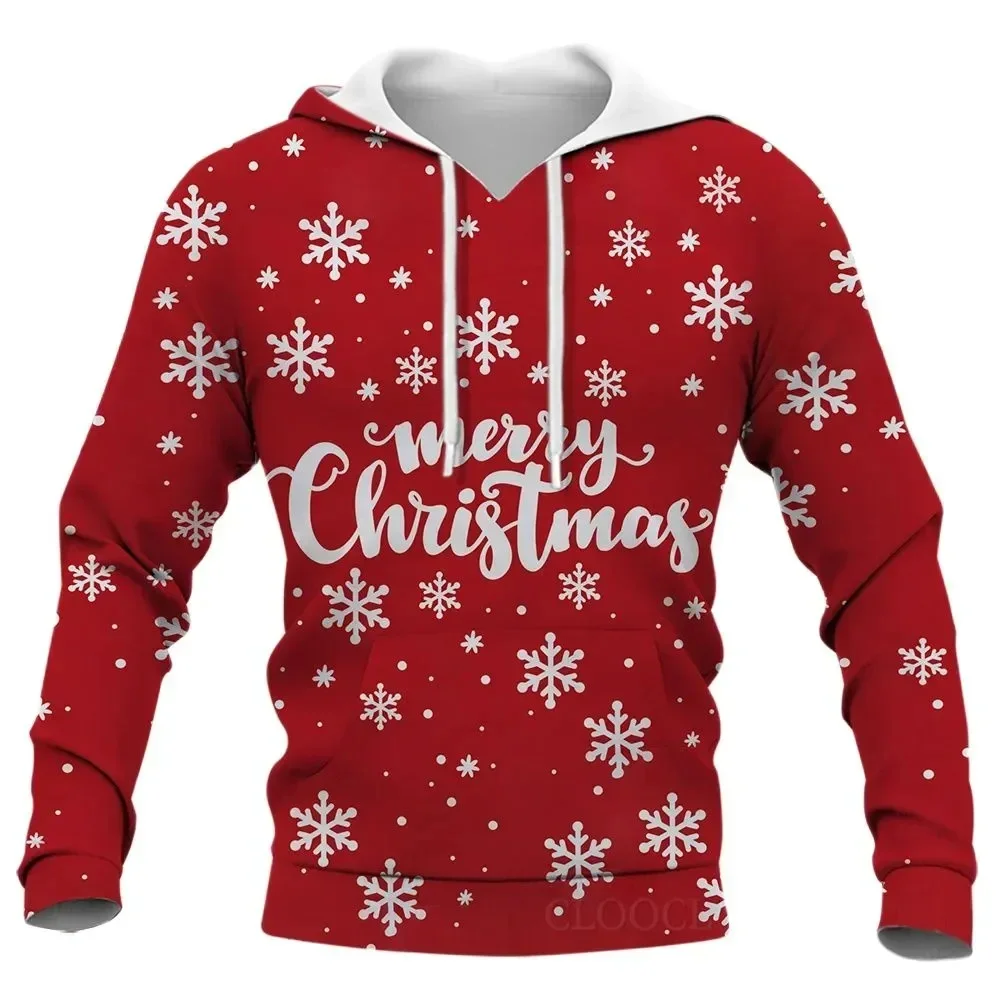 2024 NEW Christmas Eve Hoodie 3D Printed Fun Christmas present Patterns Casual Long Sleeved Hooded Hoodies Men Tops