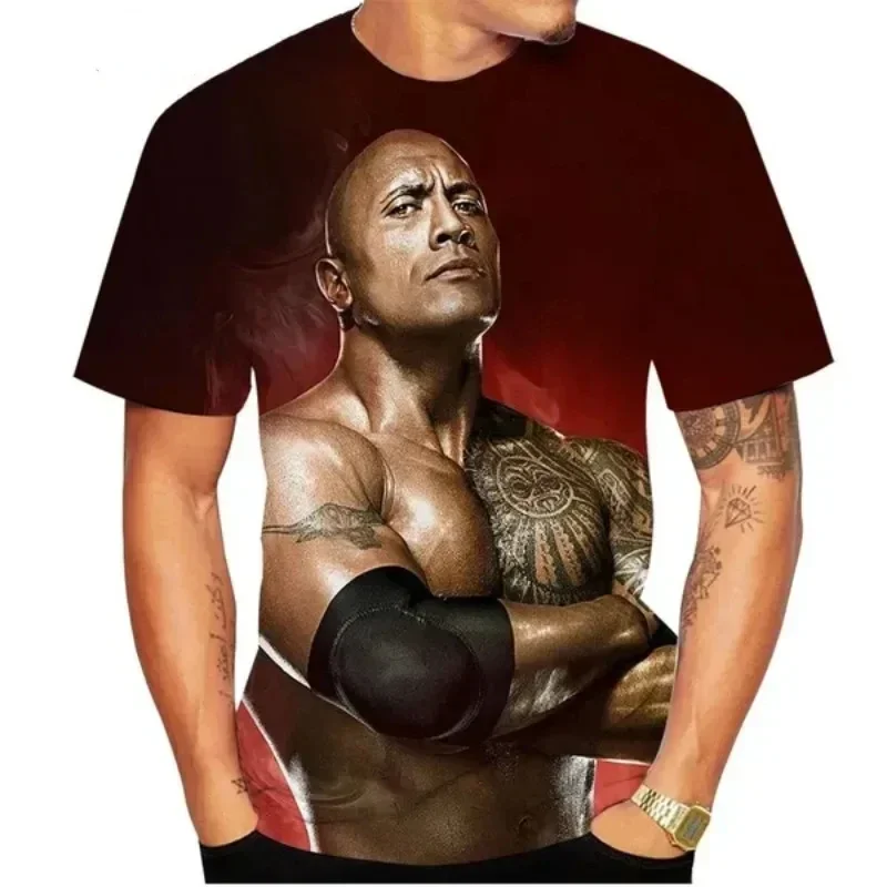 دواين جونسون ثلاثية الأبعاد تي شيرت مطبوع الرجال للجنسين عادية المتضخم تي شيرت شخصية Harajuku الشارع الجولة الرقبة قصيرة الأكمام بلايز