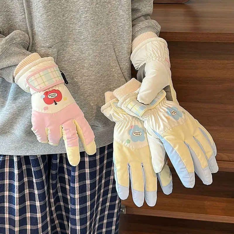 Cold Resistant Women's Touchscreen Cycling Gloves Winter Warm Windproof Soft Inner Lining for Outdoor Sports