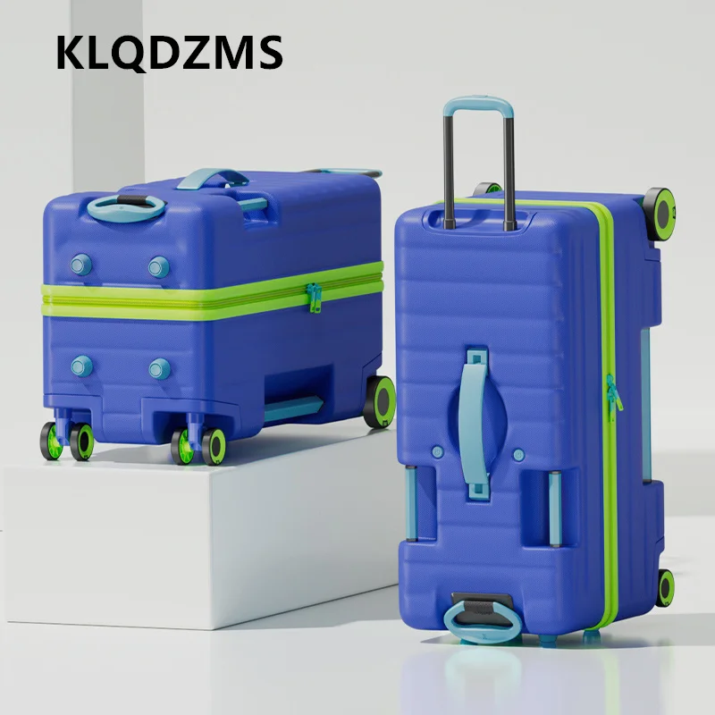 KLQDZMS High-quality Suitcase 20 Inches Boarding Box Children Trolley Case Can Sit and Ride Password Box Rolling Luggage