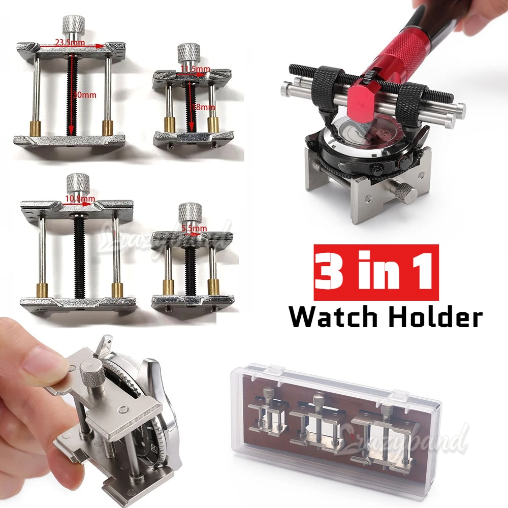 3 in 1 Watch Case Movement Holder Watchmaker Clamp 4040 & 4039 Metals Adjustable Opener Remover Repair Tools Watches Accessories