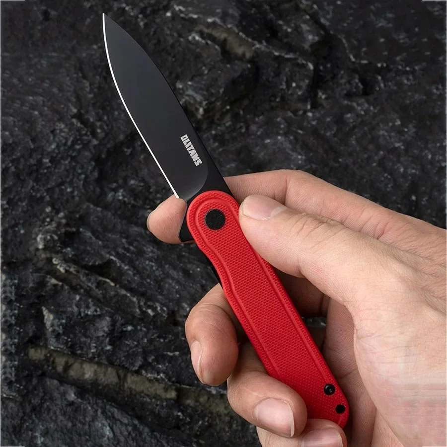 D2 Steel Blade G040 Pocket Folding Knife G10 Handle EDC Outdoor Camping Self-defense Portable Tools Flipper For Man Gift T025