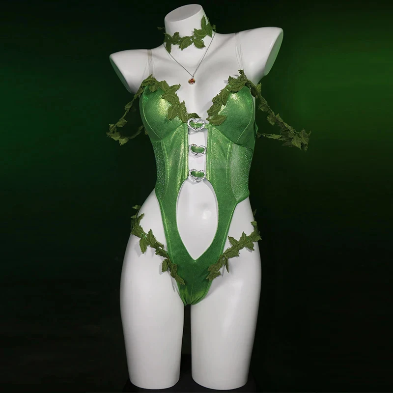 

Anime Fairy Elves Cosplay Costume Women Sexy Sleeveless Bodysuit Socks Necklace Outfit Halloween Carnival Party Roleplay Clothes