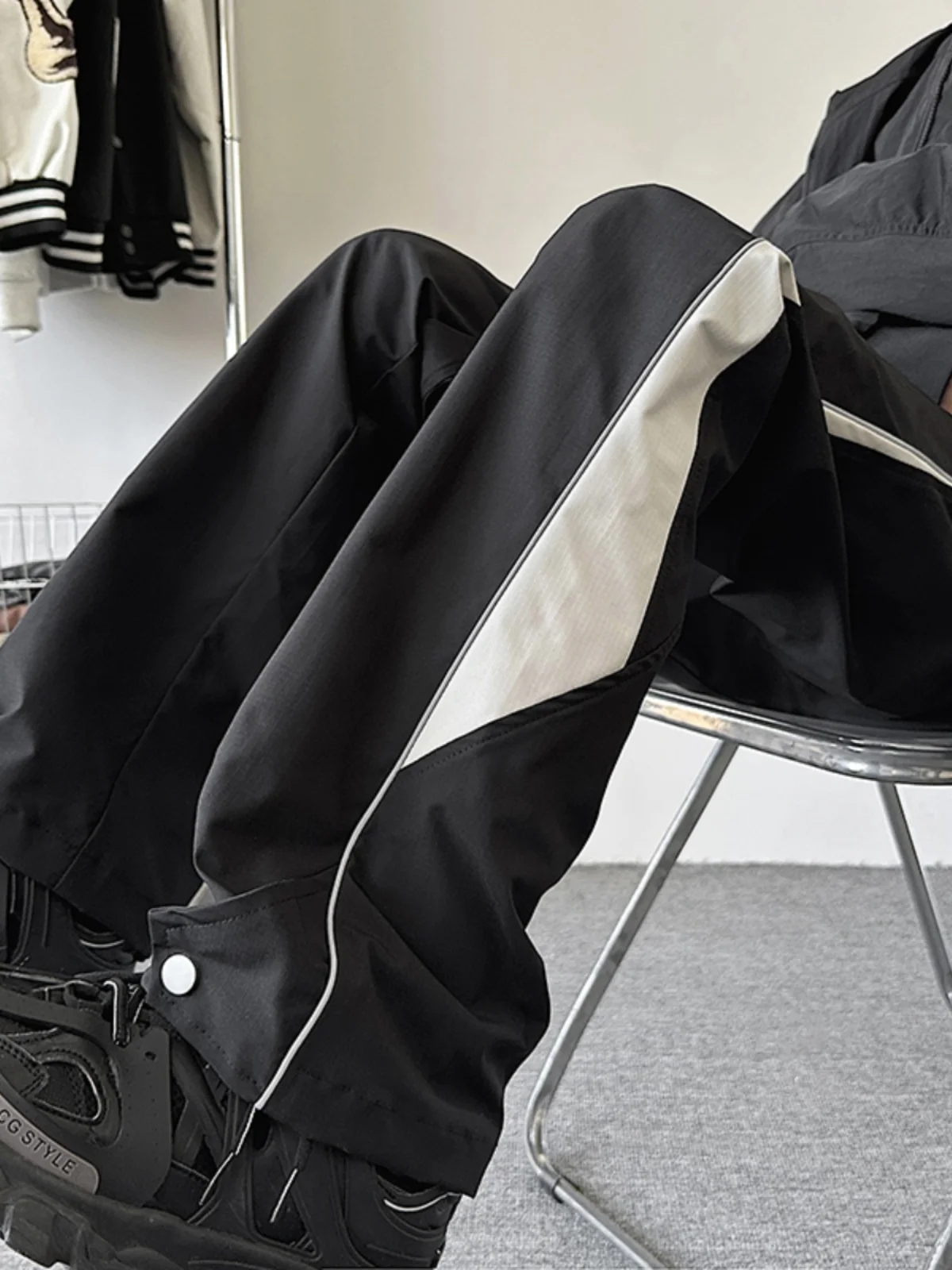 

Outdoor Waterproof Hiking Trousers Men's Spring Autumn American High Street Straight Leg Micro Flare Casual Trousers Function...