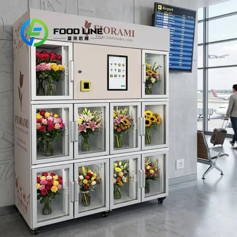 Large Visible Display Flower Vending Machine Precise Temp Unattended Fresh‑cut Flower Selling Cabinet For Commercial Plaza