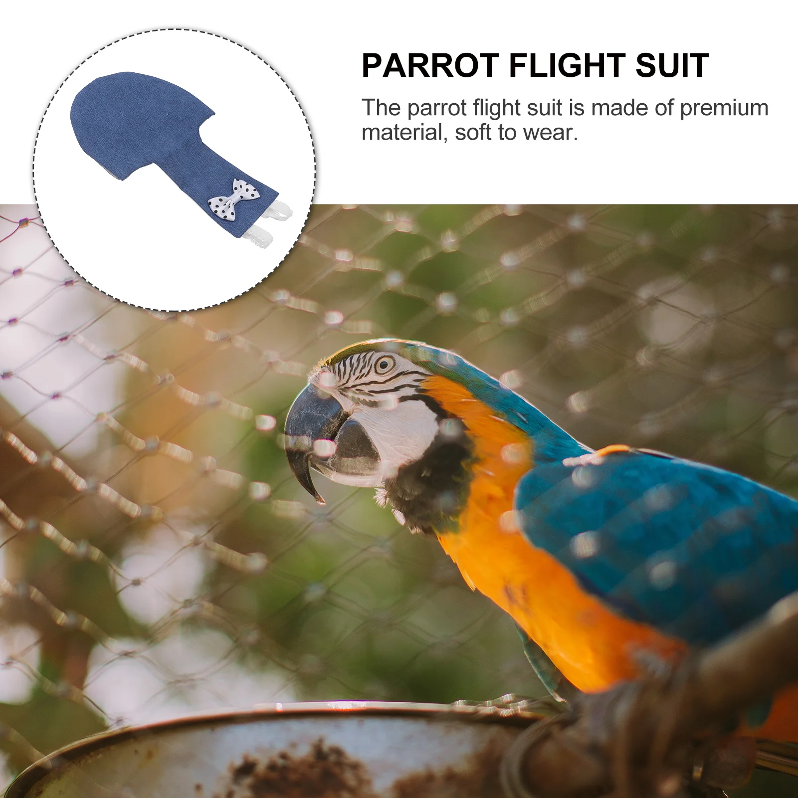 

1Pcs Parrot Flight Suit Reusable Washable Diaper Prevents Mess Pet Bird Suit Bird Diaper Apparel Parrot Apparel