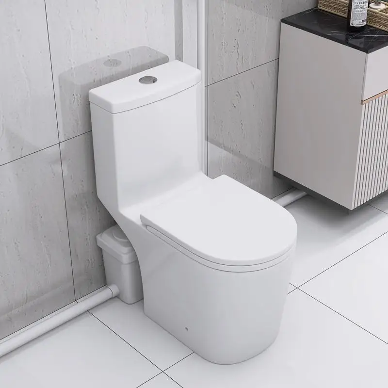 Upflush Toilet for Basement, 600W Macerating System with Powerful Dual Flush, Elongated 17.25
