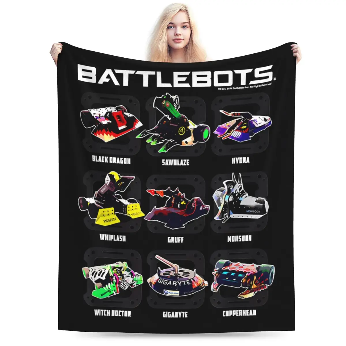 BattleBots Group Robot Photo Box Up Classic An Ultra-Soft Micro Fleece Blanket