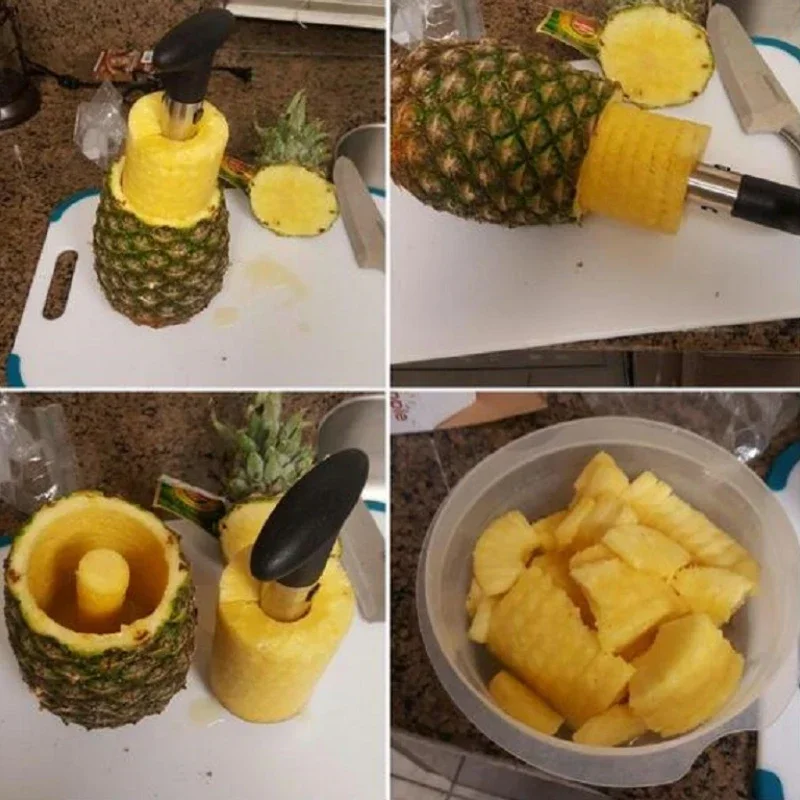 New Pineapple Corer Slicer Stainless Steel Plastic Pineapple Peeler Cutter Cores Easy Remover Fruit Paring Knife Kitchen Tools