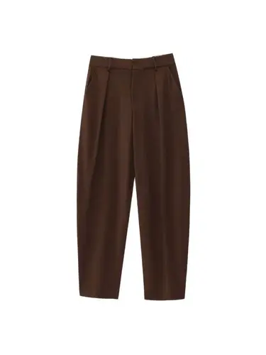 Imagen 2 del producto Pantalones de cintura alta con pierna de barril para mujer, pantalones con cremallera y dardos delanteros a la moda con bolsillos laterales, ropa femenina