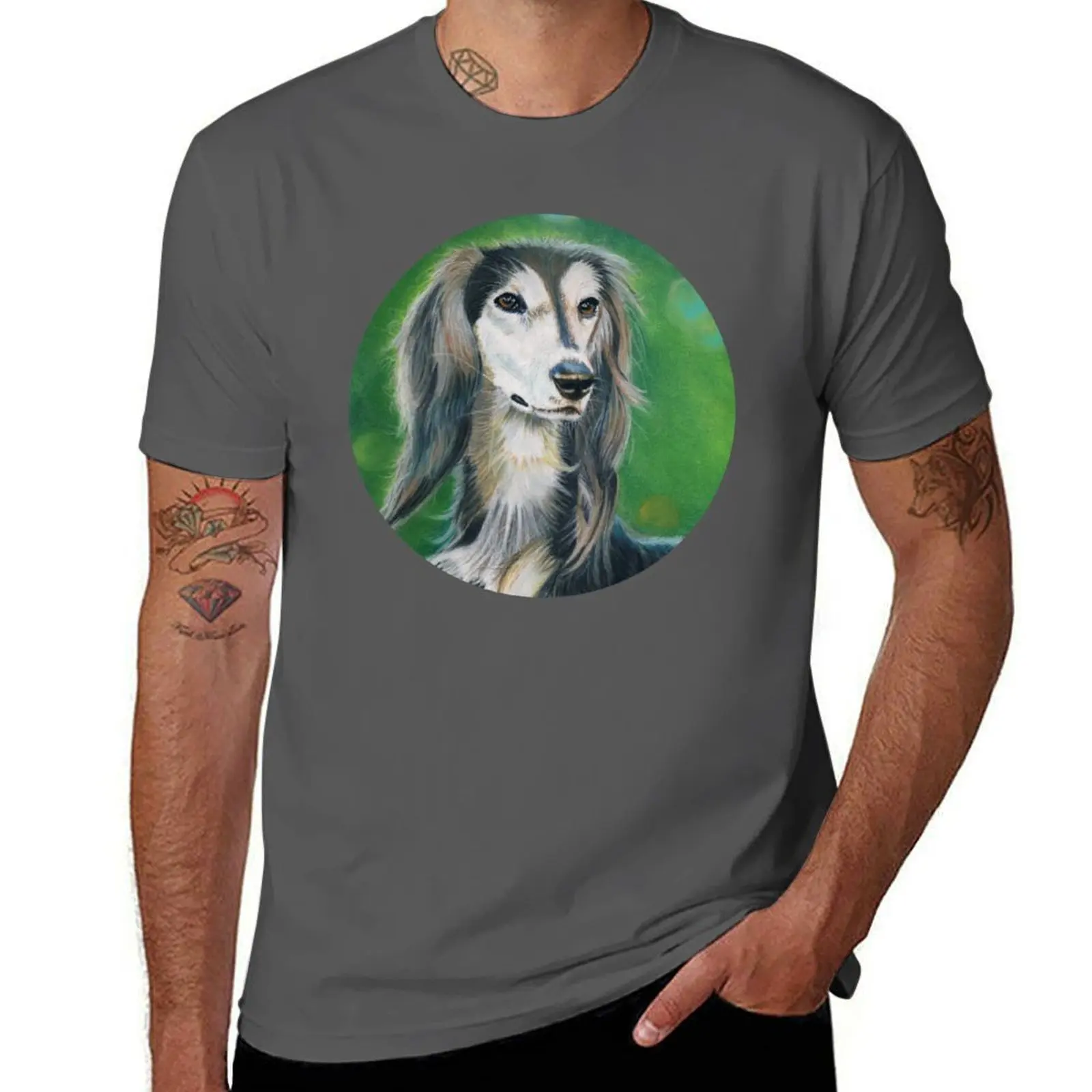 Soy un Saluki, elegante y llamativo camiseta hombre camiseta algodón hombre camiseta diseñador camiseta