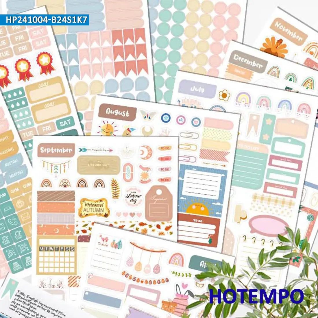 

1700Pieces BOHO Style Year Plan Cute Cartoon Scrapbook Planner Stickers Book for Phone Diary Notebooks Stationery Laptop Sticker