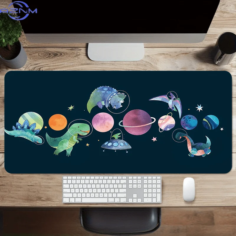 1pc a Mouse Pad Featuring a Planetary UFO Design, Measuring  cm. It Is a Non-Slip Extended Table Mat with a Cute Dinosaur Patter