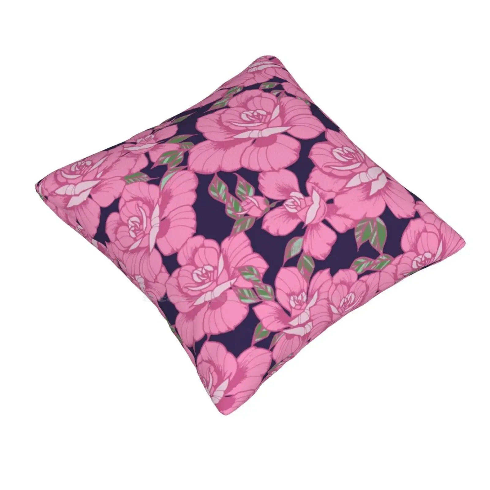 Pink Roses Pillows Case Bedroom Home Decoration Roses Tattoo Holly Astral Vector Pink Retro Floral Vintage Flowers