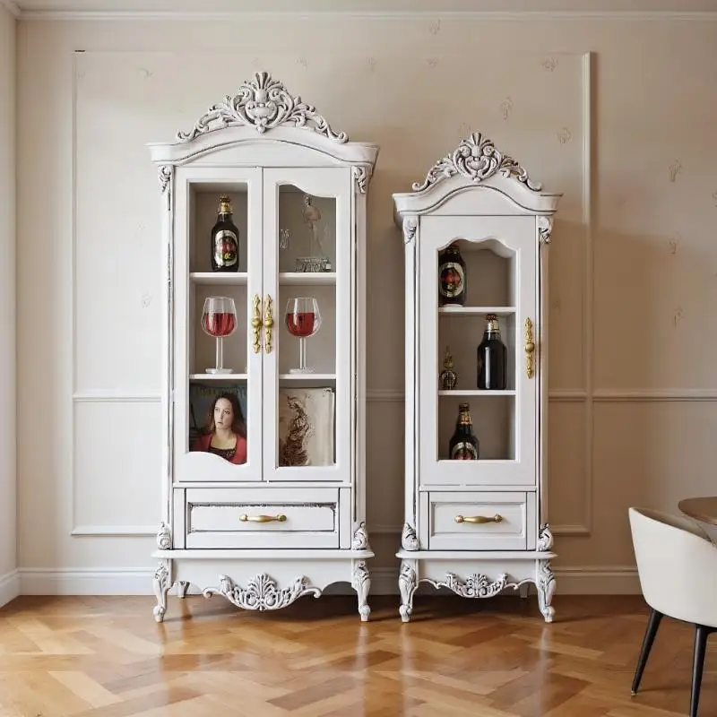 1/12 Dollhouse Vintage Simulation Storage Cabinet Display Cupboard Model Doll Home Living Room Wine Cabinet Furniture Decor Toy