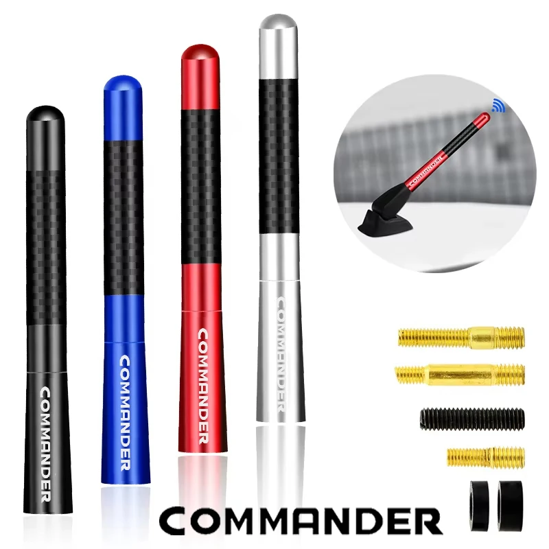 8cm/12mm Car Roof Radio Antenna for COMMANDER Logo Liberty Wrangler Compass Cherokee Patriot Auto Aerial Signal Receiving