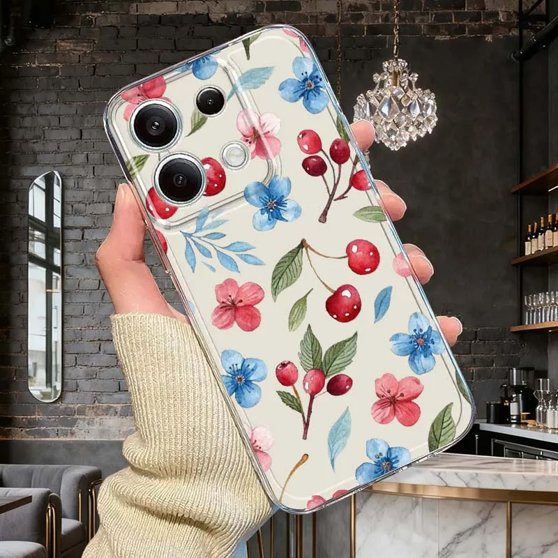 

Creative Colorful Flower Design For Xiaomi Mi Poco F2 F3 F4 F5 F6 X5 X6 X7 Pro TPU Protection Transparent Phone Case