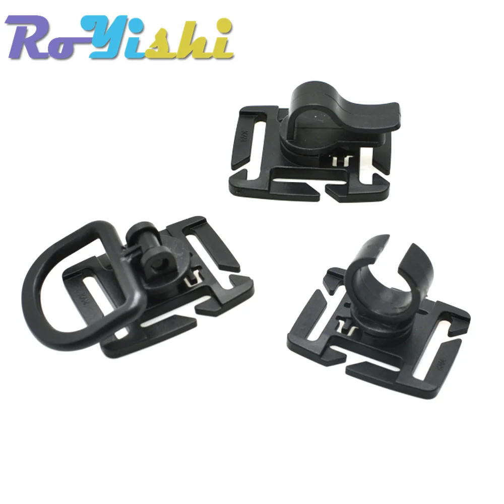 MOLLE Rotation Sternum Strap Tube Pipe Clip Holder Buckle Webbing 25mm Black