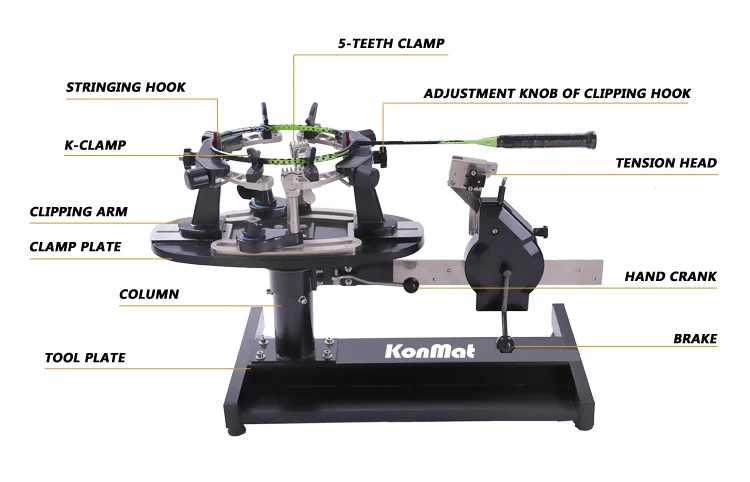 Dual-Used Manual Table Stringing Machine for Badminton and Tennis Rackets Stable and Sportsmanlike