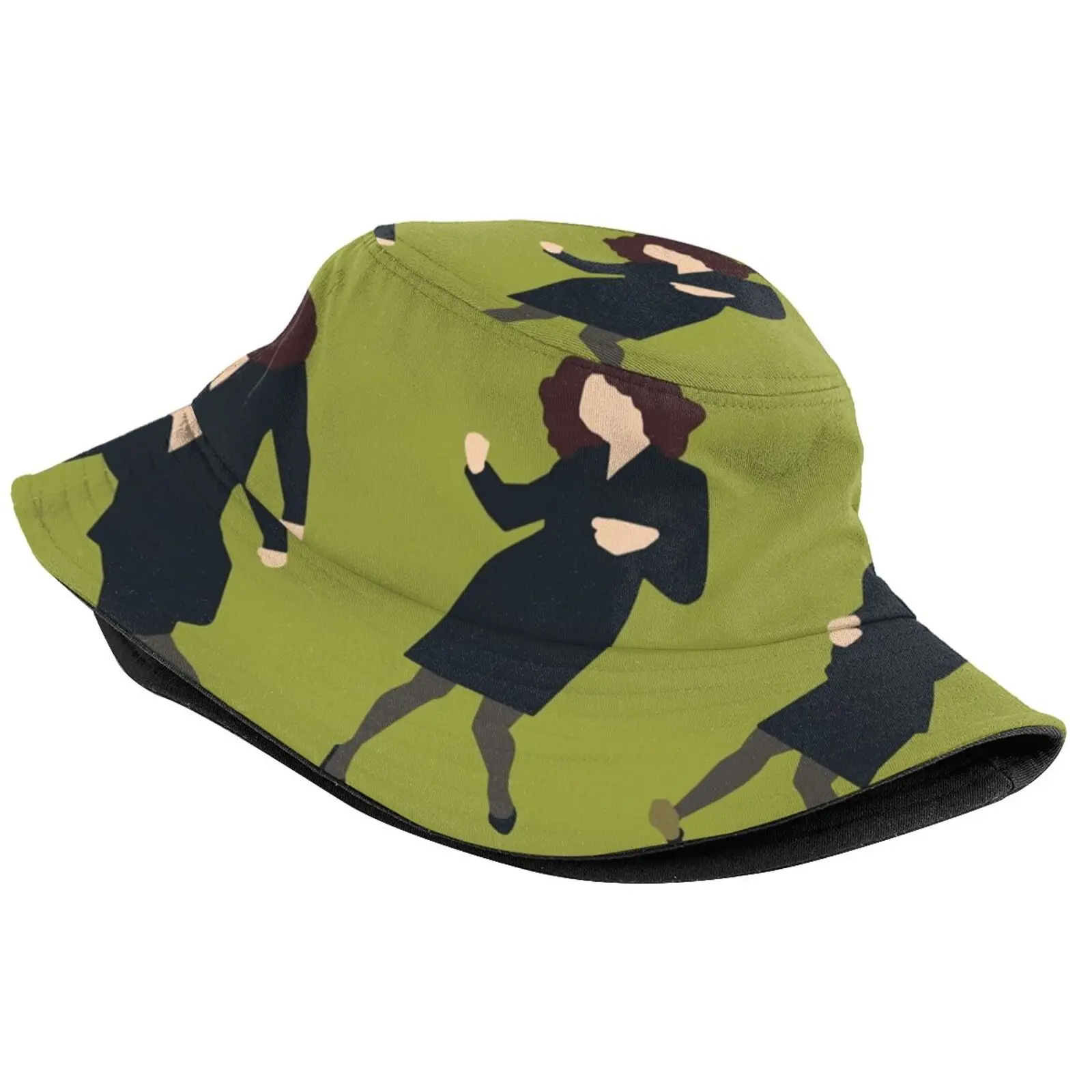 Elaine Dancing (Original Green) Sun Cap Fisherman Hat Bucket Hats Elaine Dancing Funny Tv Character Jerry Little Kicks Show