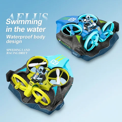 4DRC Mini RC Drone Altitude Hold Headless Mode 3 in 1 Sea Land Air Flight 2.4G Remote Control Quadcopter Boat RC Helicopter Toys