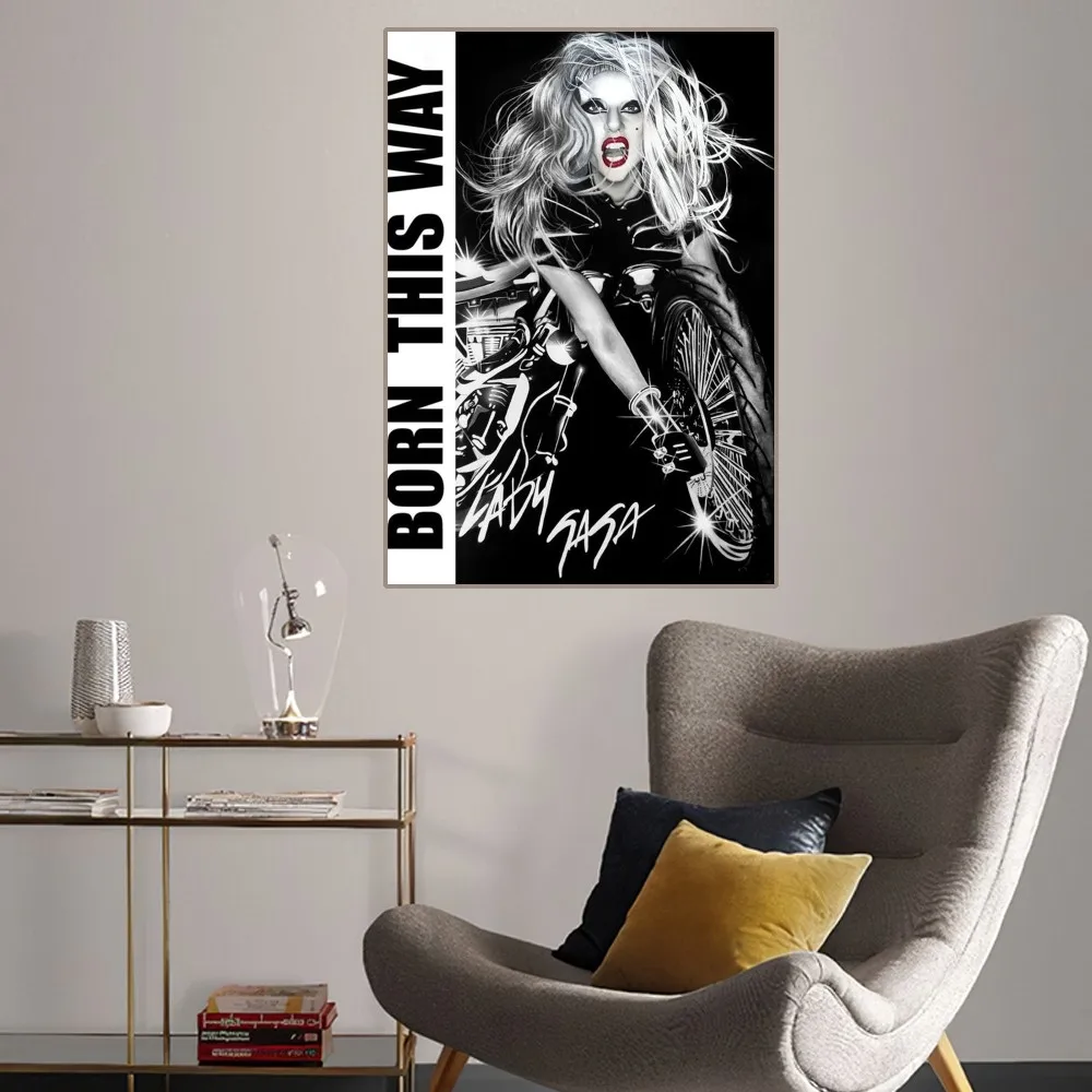 Lady Gaga Singer Poster Home Room Decor Living Room Bedroom Aesthetic Art Wall Painting Stickers