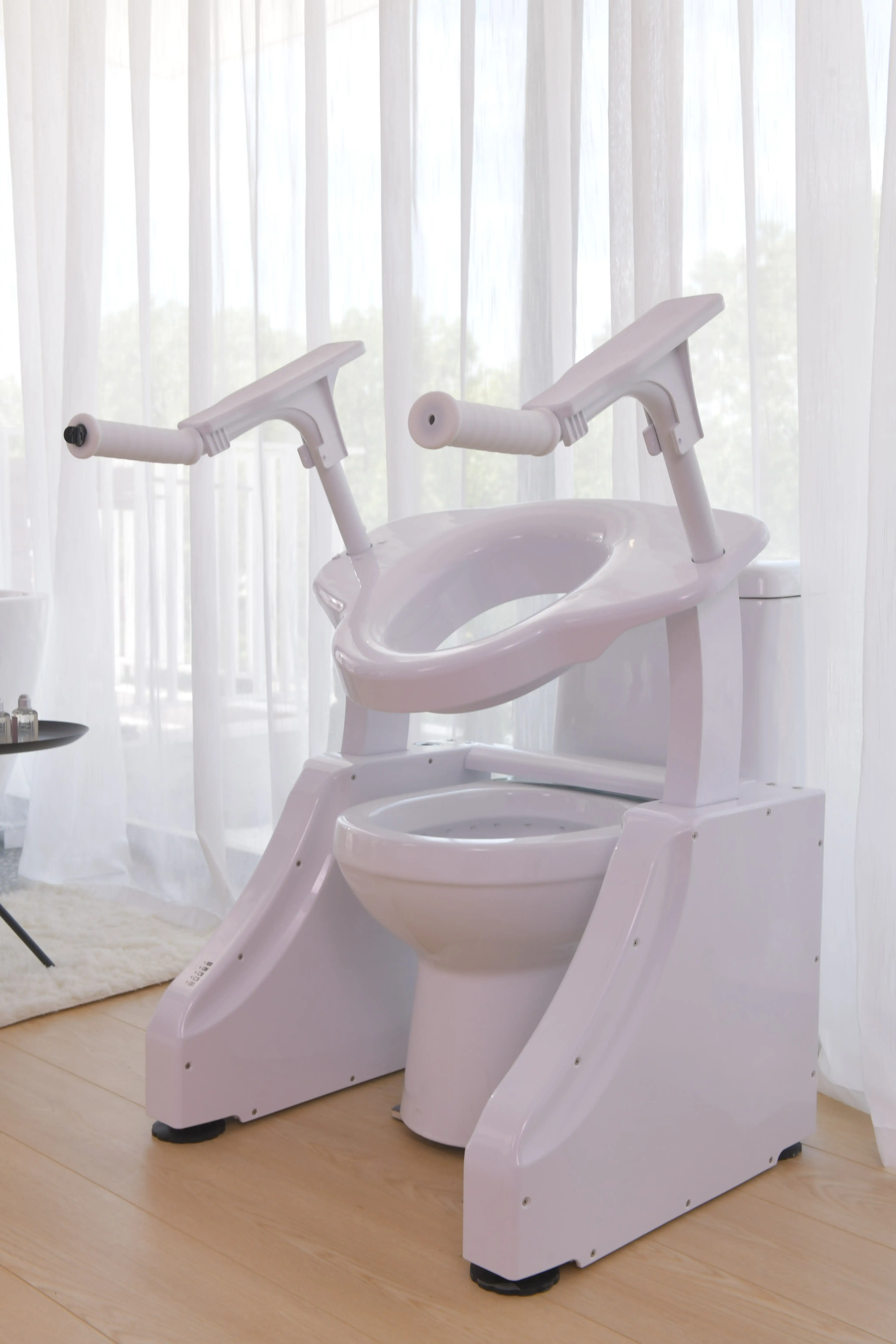 Patient Lift Chair, 200kg Capacity ABS Toilet Assist Lift, Heavy Duty Rehabilitation Mobility Aid, Home Elderly Commode Chair