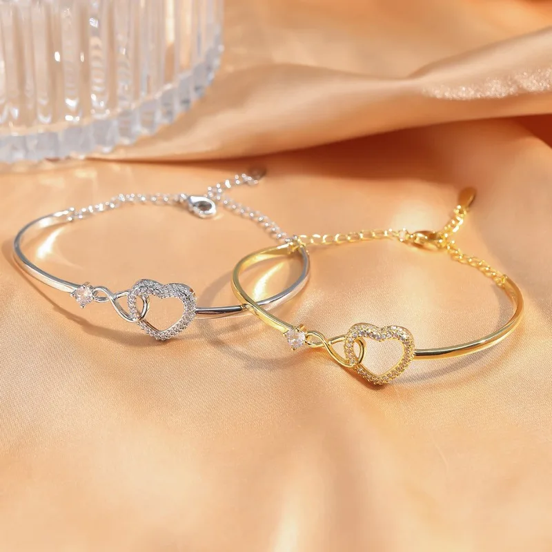 

Spring 2025 New Love Head-and-tail Size Bracelet Fashion Style Female Hand Decoration Fire Bangles Jewelry for Girlfriend Yellow