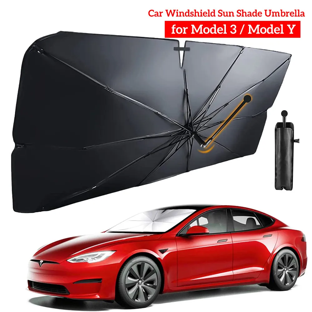 Foldable Car Sunshade Windshield Umbrella For Tesla Model 3 Model Y Model S Model X Front Window Sun Shade Screen Shield