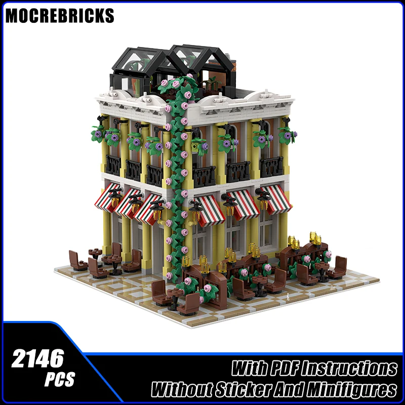 

Creative Urban Street View Corner Pizzeria Modular Architective MOC Building Blocks DIY Technology Bricks Toys Kid‘s Gifts Sets