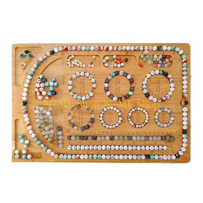 

N7MF Multifuntional Board Jewelry Beading Board Handmade Bracelet Necklace Organizers Beading Tray Jewelry Designs Tray