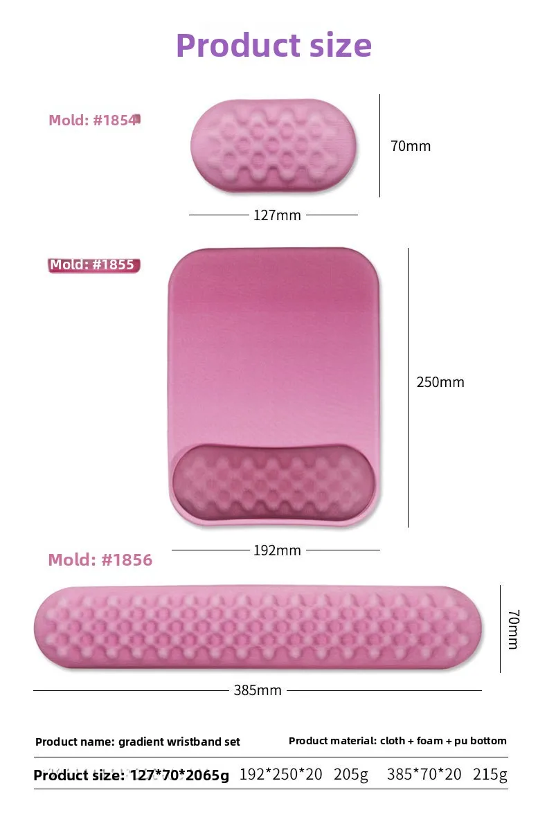 Ins-Style Handgelenkauflage Mauspad-Set Tastaturunterlage Ergonomische Schreibtischunterlage für Büro und Gaming in 6 Farbverläufen – Detail 8