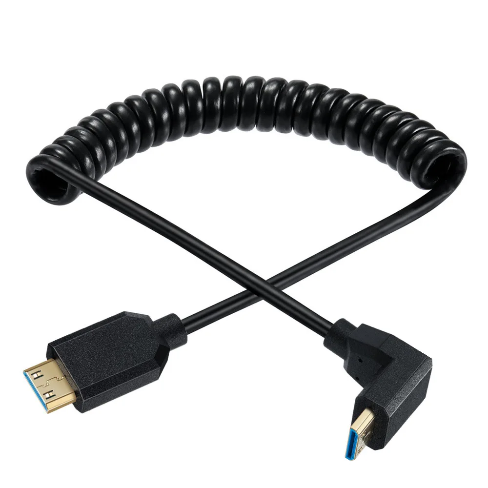 (Typ C) Mini HDMI-kompatybilny kabel spiralny męski na Mini HDMI męski, 8K @ 60 Hz 1,2 m