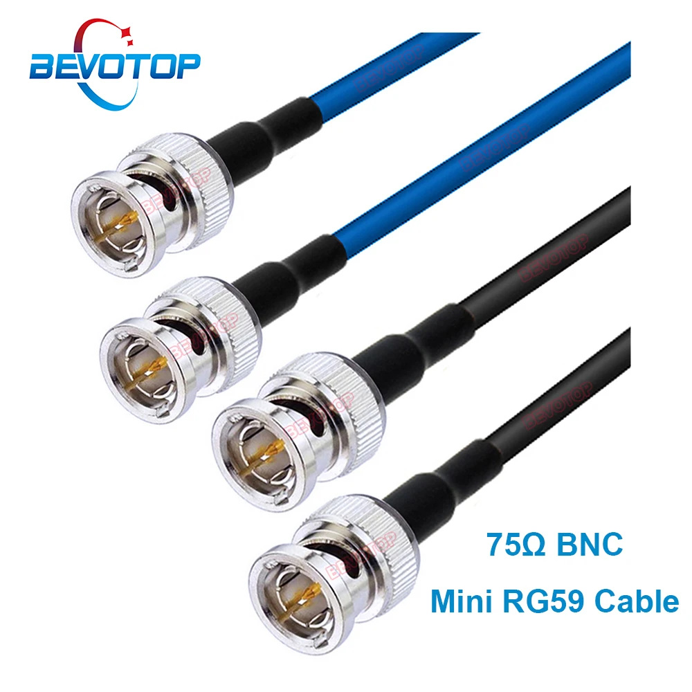 BEVOTOP HD SDI Cable 75 Ohm BNC to BNC MiniRG59(1855A) Pigtail for HD-SDI/3G-SDI/4K Video Security Camera CCTV Systems