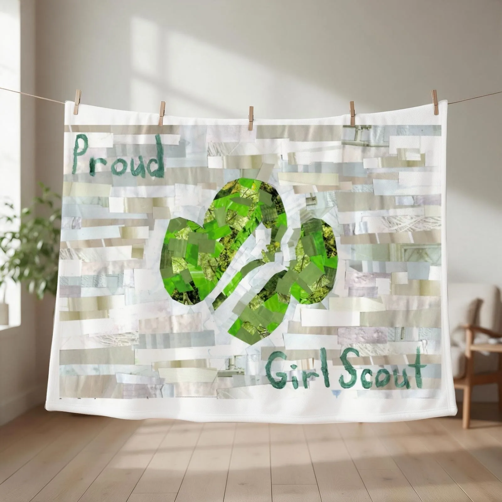 New Proud Girl Scout Throw Blanket couch cozy soft plush fuzzy picnic outdoor blanket