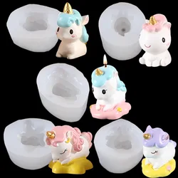 3D Cute Unicorn Candle Silicone Mould Animal Series Candle Shape Handmade Pastry Chocolate Cake Baking Mould Tools Home Crafts