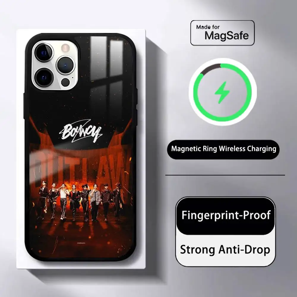 Legal coreia kpop banda A-ATEEZ caso de telefone para iphone 16 15 14 13 12 11 pro max plus mini magnético magsafe capa de carregamento sem fio