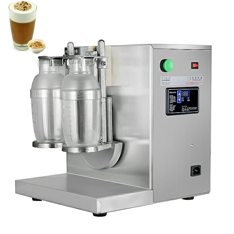 Commercial Double Cups Bubble Tea Shaker Stainless Steel Pearl Milk-Tea Mixer Milk Tea Shaking Machine Lntelligent Control Panel