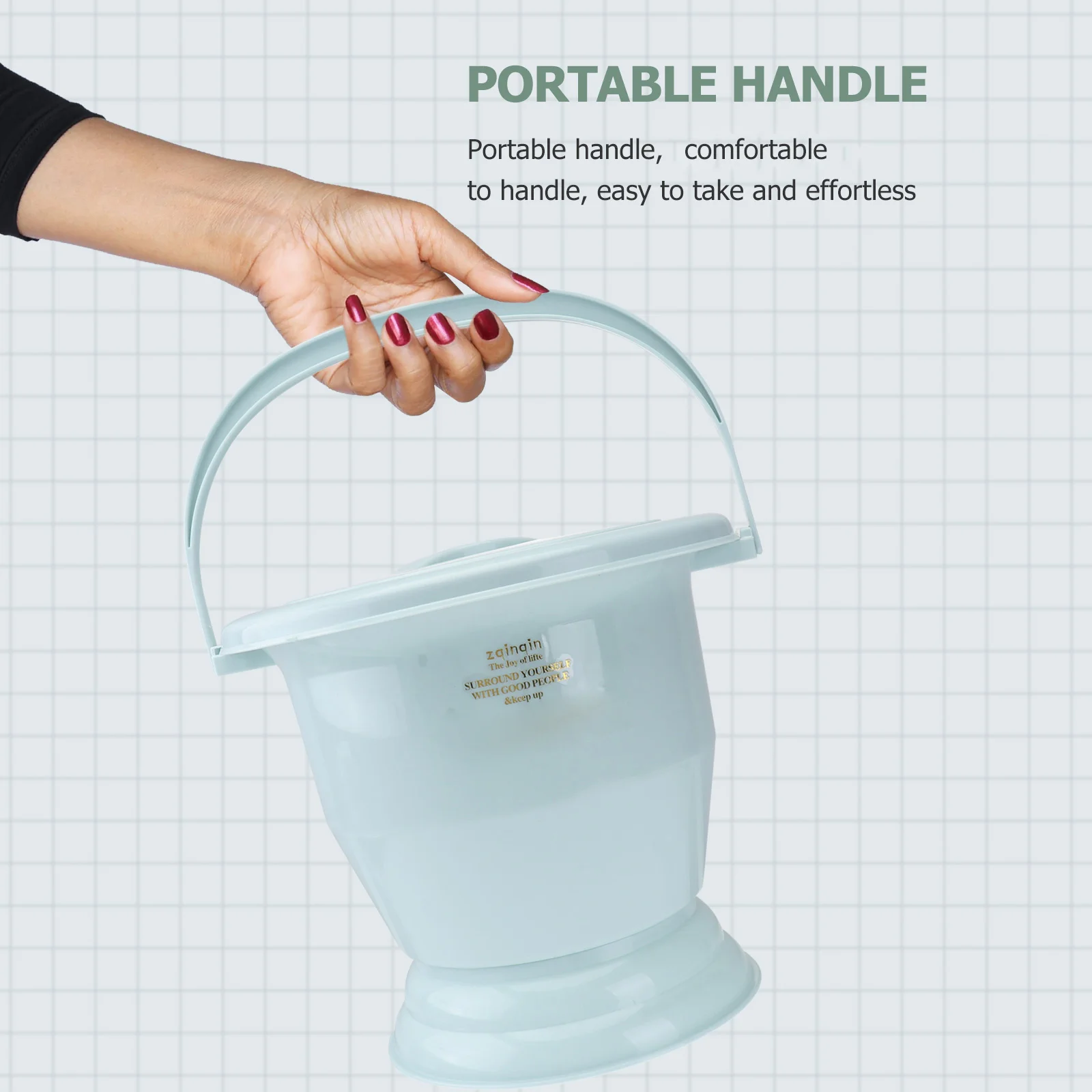 1 قطعة قعادة يدوية مع مقبض مشبك مبولة محمولة لكبار السن الكبار الأطفال ليلة استخدام سرير من البلاستيك عموم غرفة وعاء #3