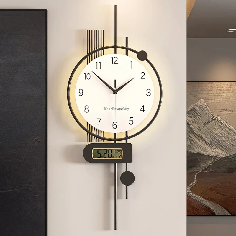 Perpetual Calendar Wall Clock - Modern Minimalist Decor, Creative Calendar Clock with Date Display for Living Room & Home Office