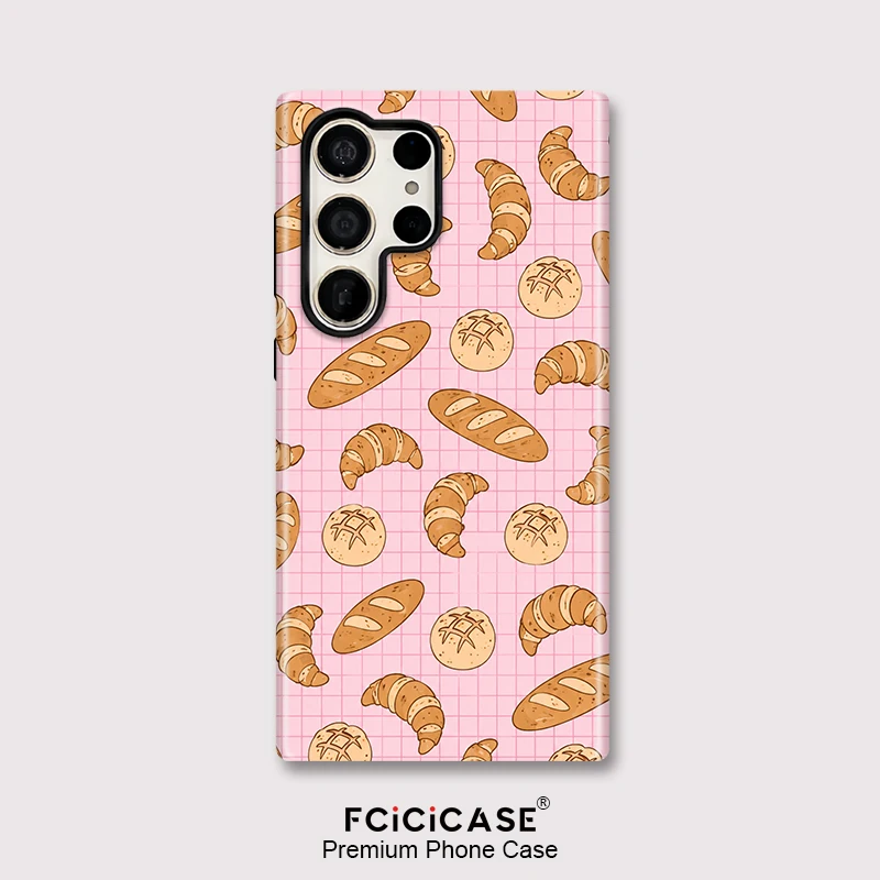 Fcicicase Bread Pattern Phone Case For Samsung Galaxy S25 Ultra A56 A36 S24 S23 Plus S20 FE A16 A26 Acrylic Shockproof Cover