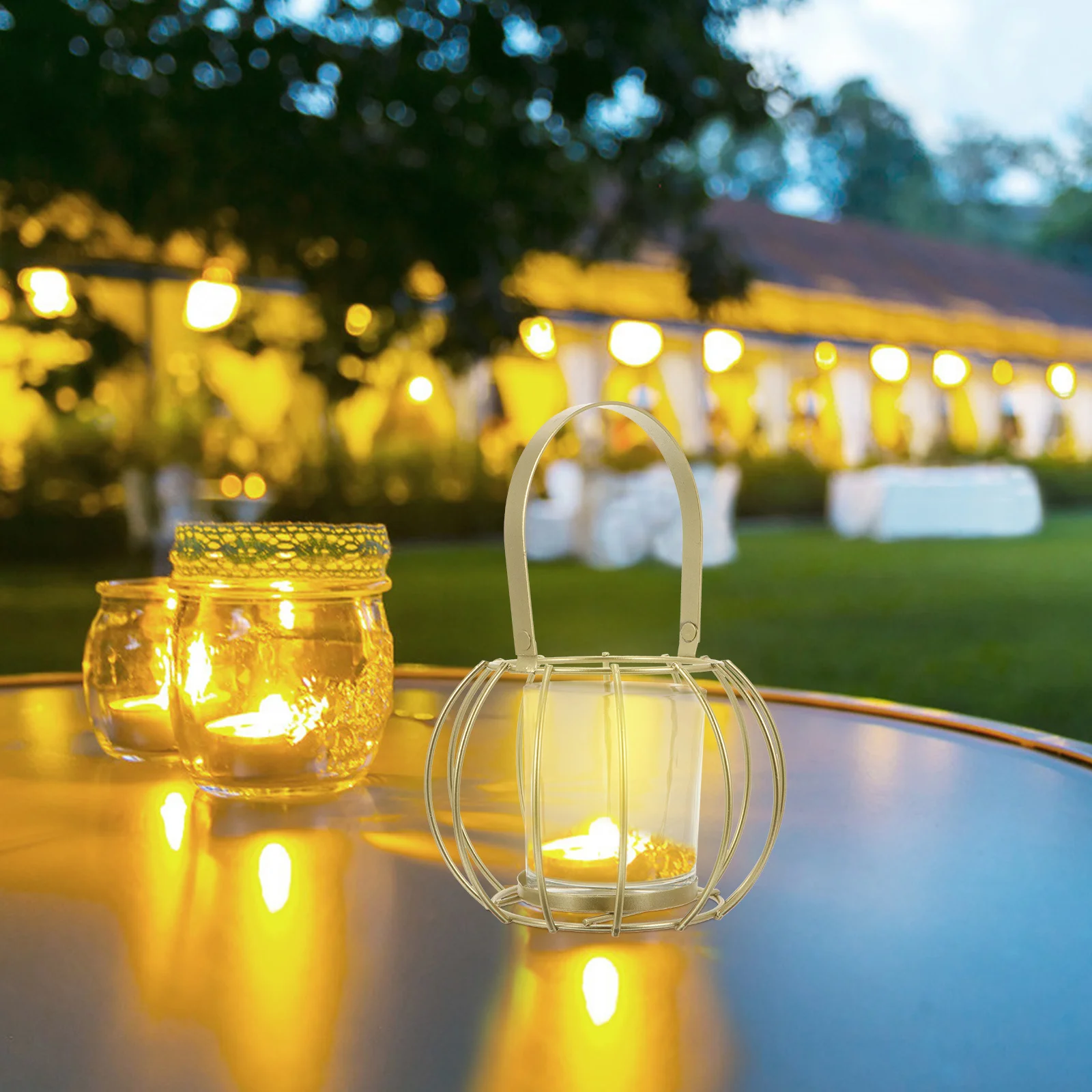 

Beautiful Container Creative Cup Support Candlestick Hollowed Hanging Basket Decorative Holder