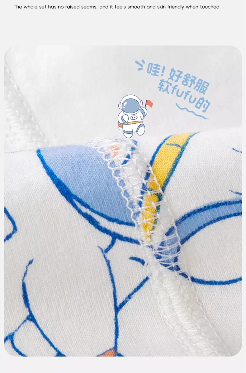 AIBEDIAL Baby-Pyjama-Set für Jungen, Herbst und Winter, langärmelig, hoch tailliertes Outfit, weicher Boden, Unterwäsche, zweiteilige Nachtwäsche für Kleinkinder – Detail 11