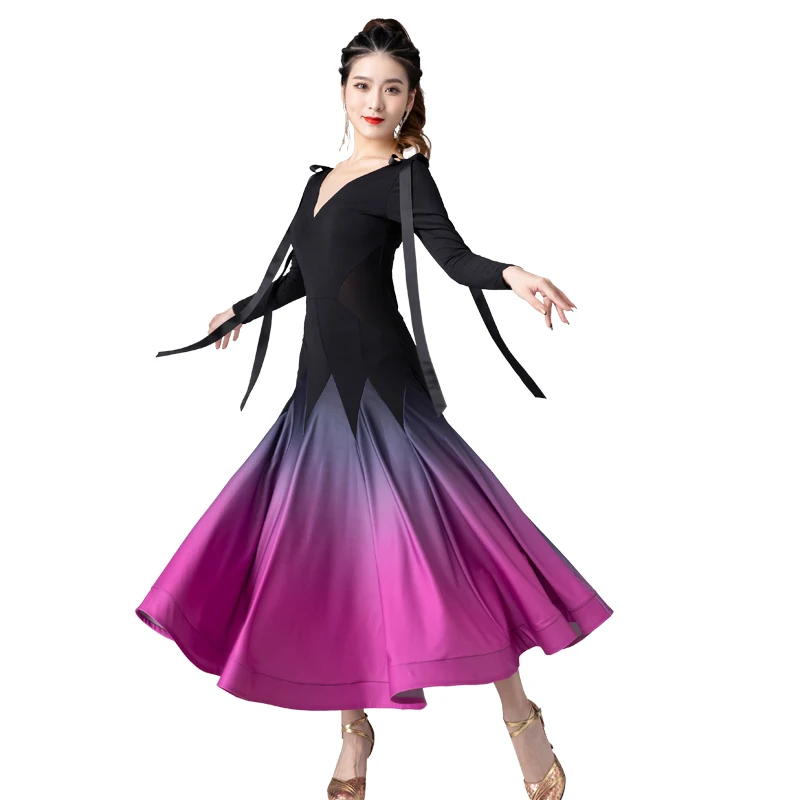 

X5016 Adult Modern Dance Dress Ballroom Dance Suit Waltz Swing Dress Latin Dance Practice Wear Women Foxtrot Dance Clothes