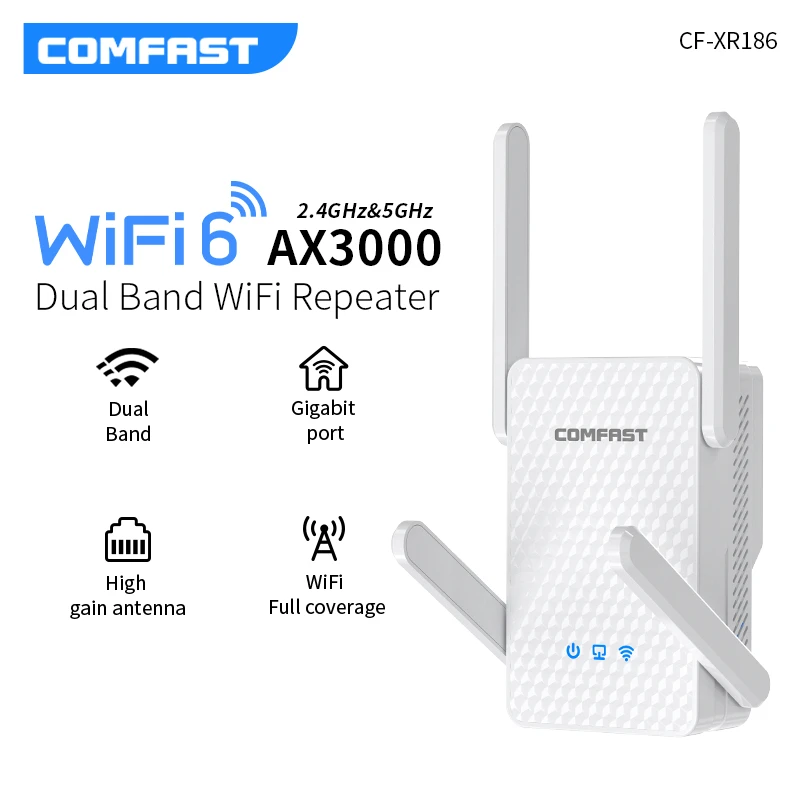 Imagem -05 - Extensor de Longo Alcance de Banda Dupla Substituição do Roteador Expansão do Sinal Repetidor Booster ap Ax3000 Wi-fi 2.4g 5g 5g