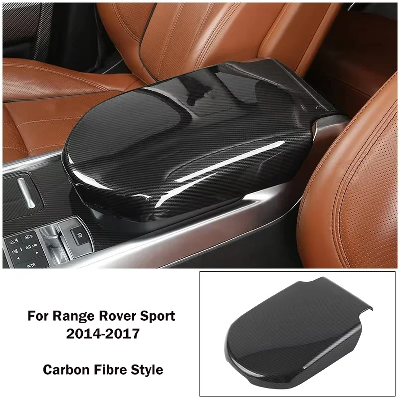 

For RANGE ROVER SPORT 2014-2017 2018-2022 ABS Black Carbon fiber Armrest Box Upper Outer Lid Sheath Shell