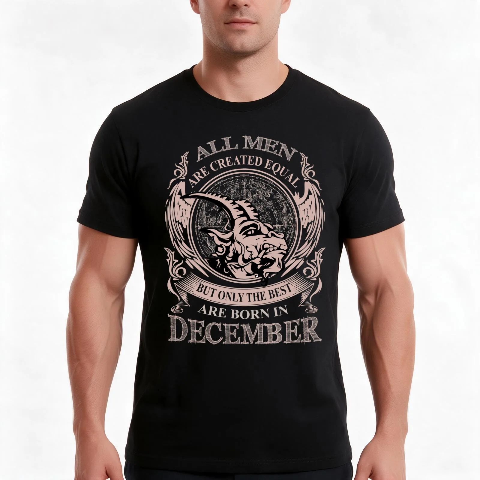 All men are created equal but only the best are born in December Capricorn T-Shirt, Summer Casual Cotton Tee, Unisex Men Women