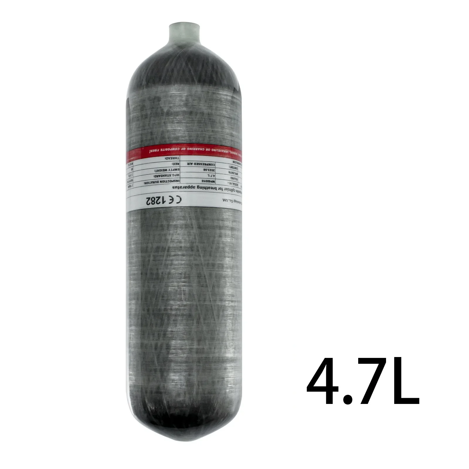 TUXING 4500Psi 4.7L Carbon Fiber Cylinder HPA 300Bar High Pressure Tank for Scuba Diving Equipment Snorkeling M18*1.5